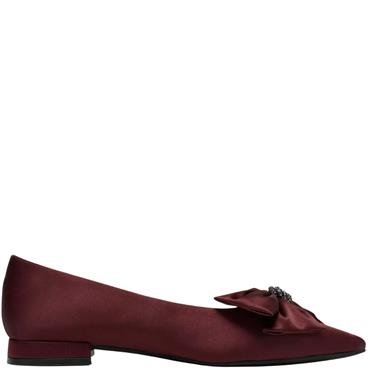 CLARKS WOMENS SENSA15 BELLA FLAT SHOE - BURGUNDY